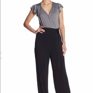 ECI Flutter Sleeve Romper Jumpsuit Black Gray